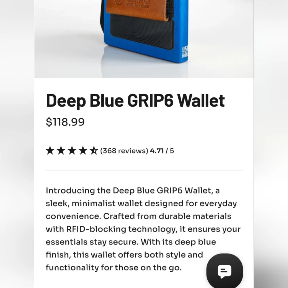 Deep Blue GRIP6 Wallet With Leather Jacket